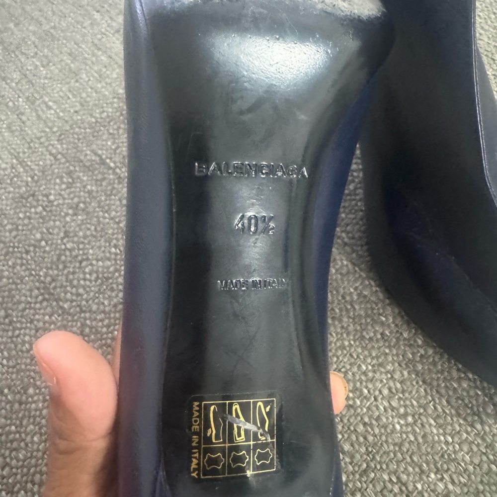 Balenciaga Dark Blue Leather Ankle Boots - Picture 3 of 6